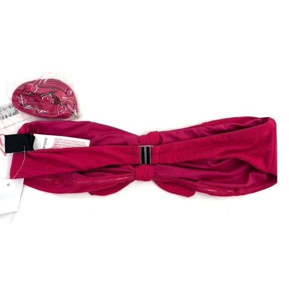 MinkPink Bandeau Bikini Top Fuchsia Pink Size Medium NWT - Picture 4 of 4